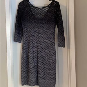 Two toned long sleeved dress with sparkles